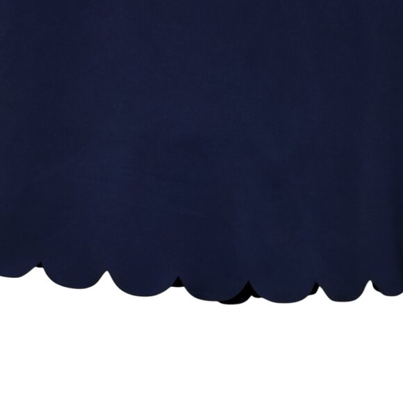 J Crew Navy Blue Romper Size M Stretchy Criss-Cross Scalloped Straps - Picture 5 of 9